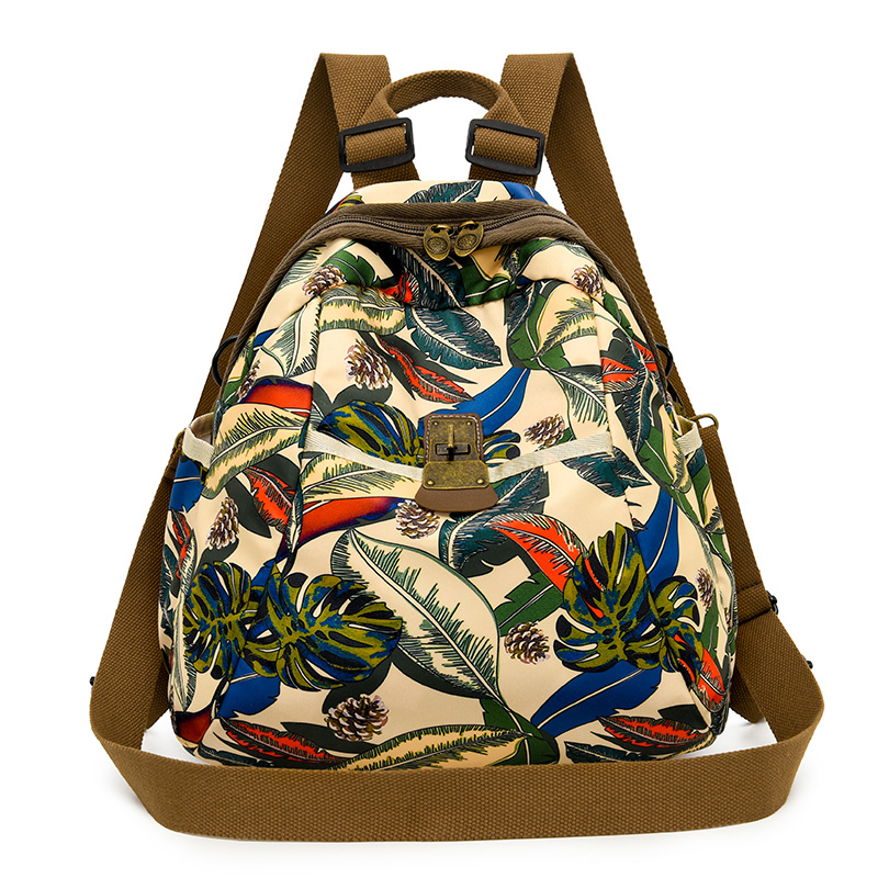 Canvas Backpack Casual - Fashion Women's Backpack Vintage Pinecone Print
