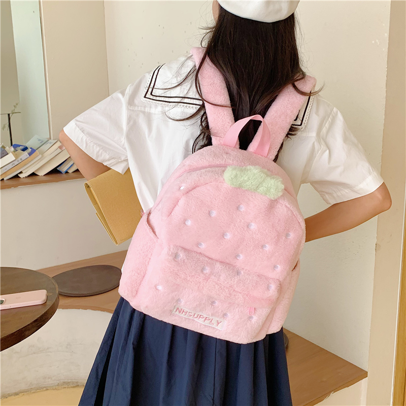Plush Strawberry Classic Solid - Fashion Backpack Women recensione e prezzo