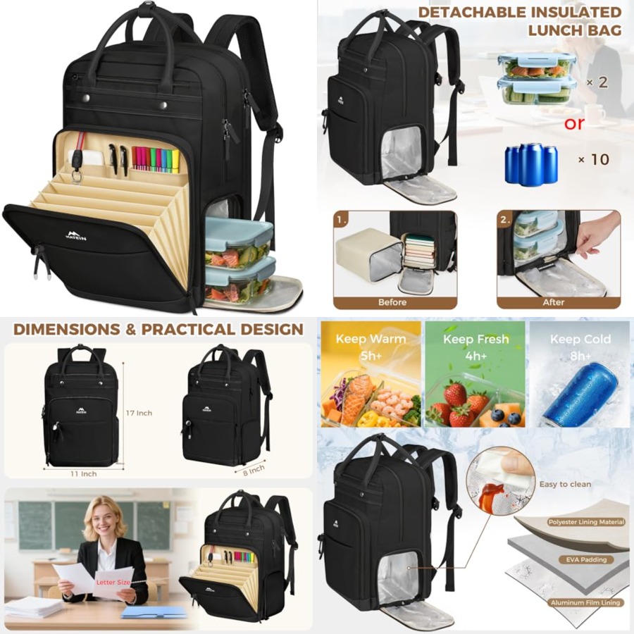 Teacher Backpack with Lunch Co - Laptop Backpack 15.6 recensione e prezzo