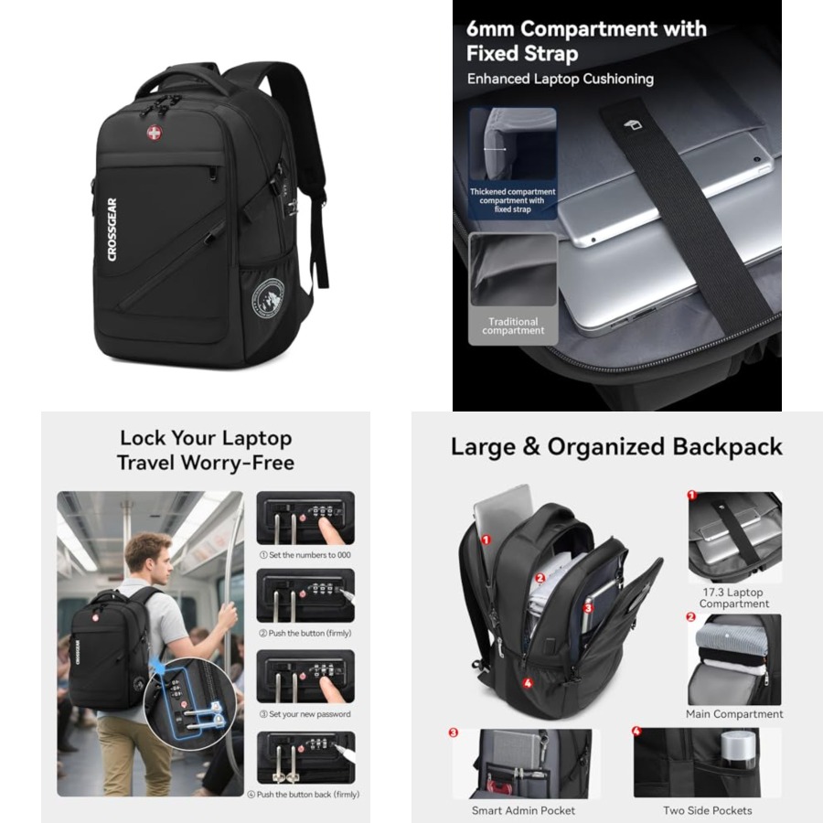 17.3'' Laptop Backpack for Men - Travel Backpack Anti Theft recensione e prezzo