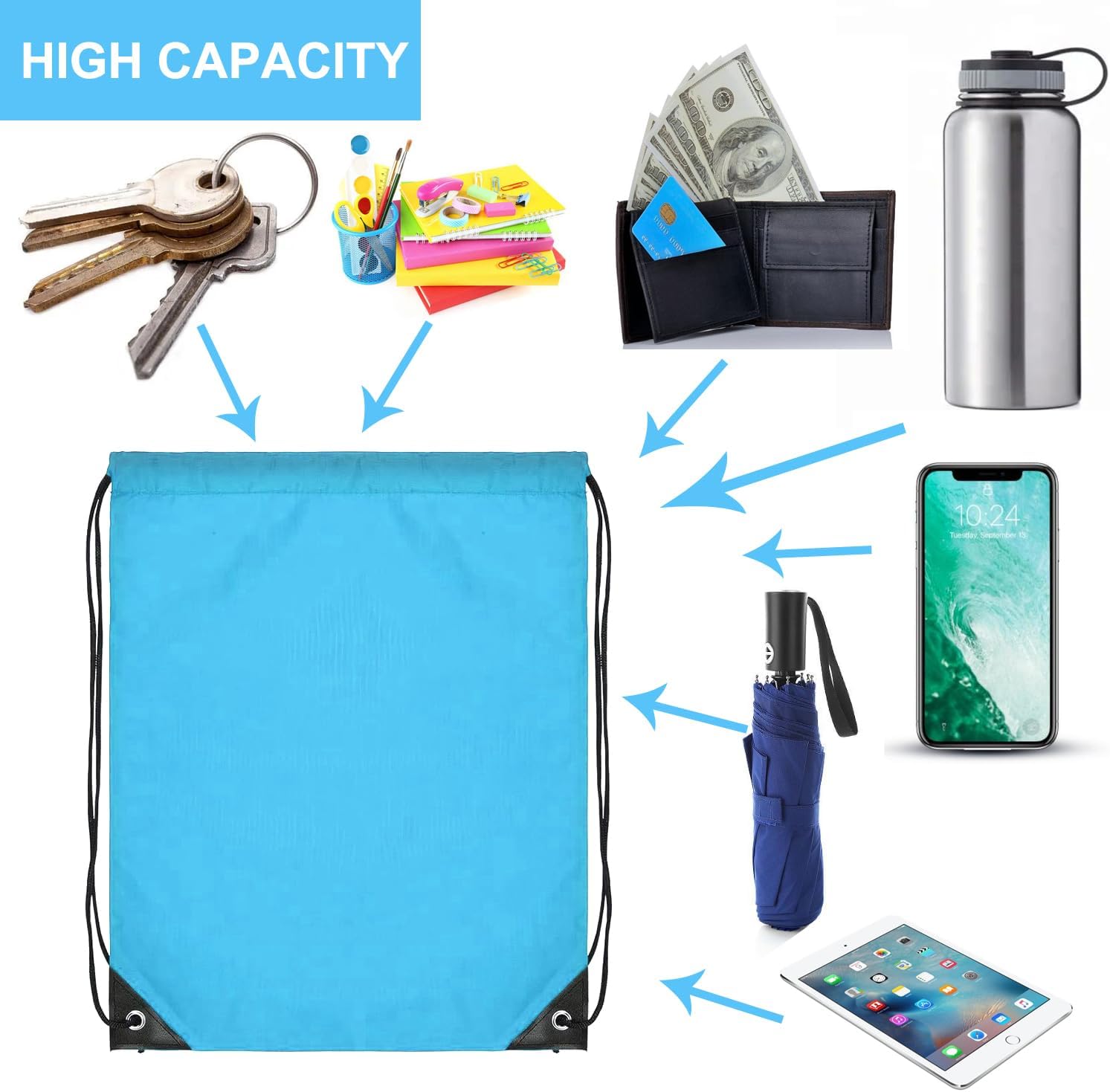120PCS Drawstring Backpack Bul - Drawstring Gym Bag recensione e prezzo