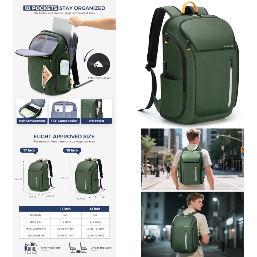 Laptop Backpack for Men, Buses - Travel Backpack Anti Theft recensione e prezzo