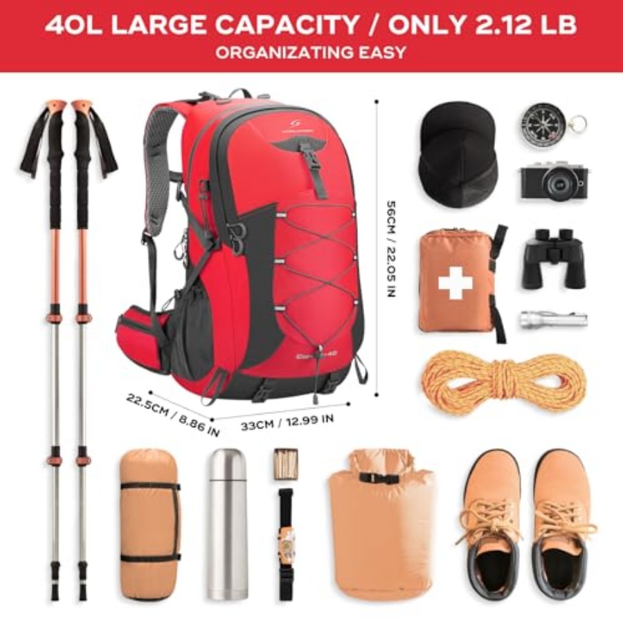 Hiking Backpack, Camping Backp - Rain Cover Backpack recensione e prezzo