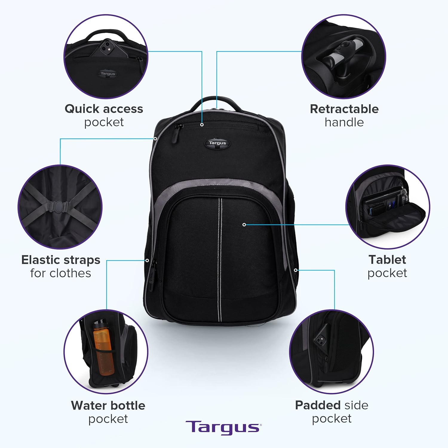 16 Inch Rolling Backpack with  - Laptop Sleeve Removable recensione e prezzo