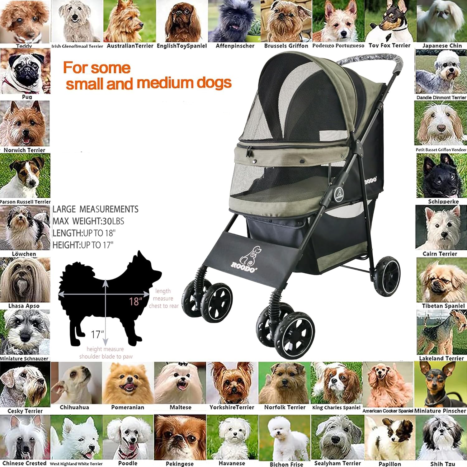 4 Wheel Dog Cat Pet Stroller,  - Foldable Backpack Small recensione e prezzo