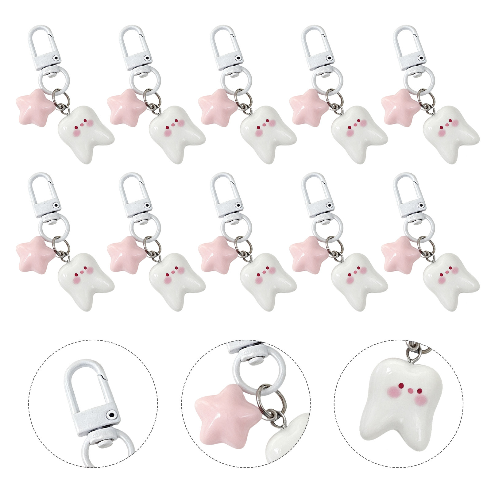 10Pcs Tooth Shape Keychain Cut - Mini Backpack Purse recensione e prezzo