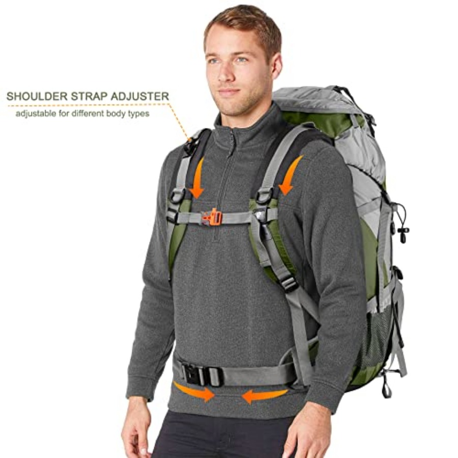 Loowoko 50L Hiking Backpack, W - Rain Cover Backpack recensione e prezzo