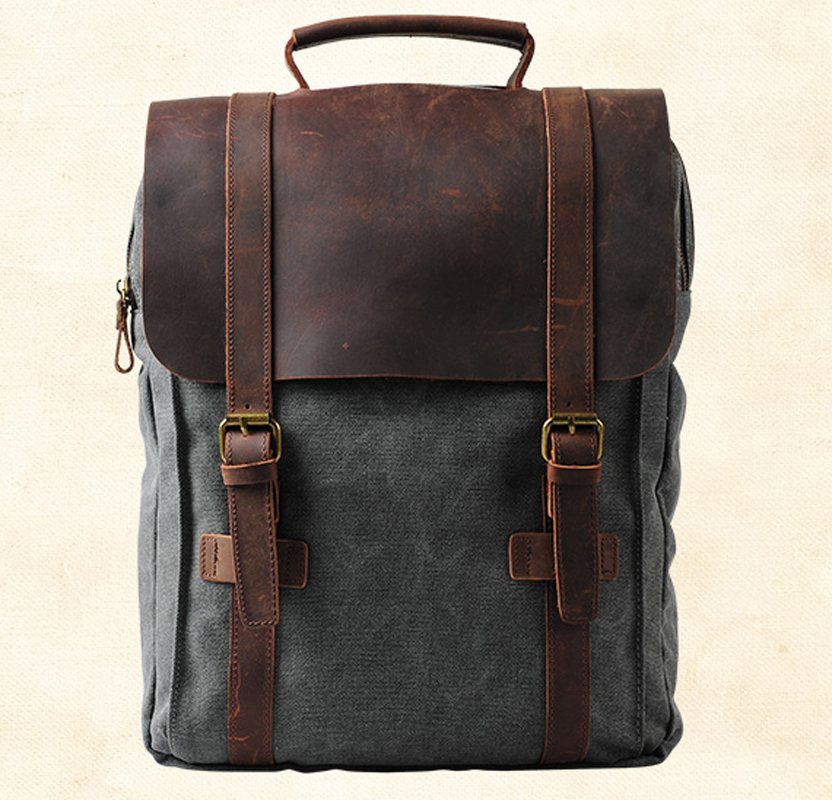 Fashion Male Backpack Leather  - Rucksack Military Style recensione e prezzo