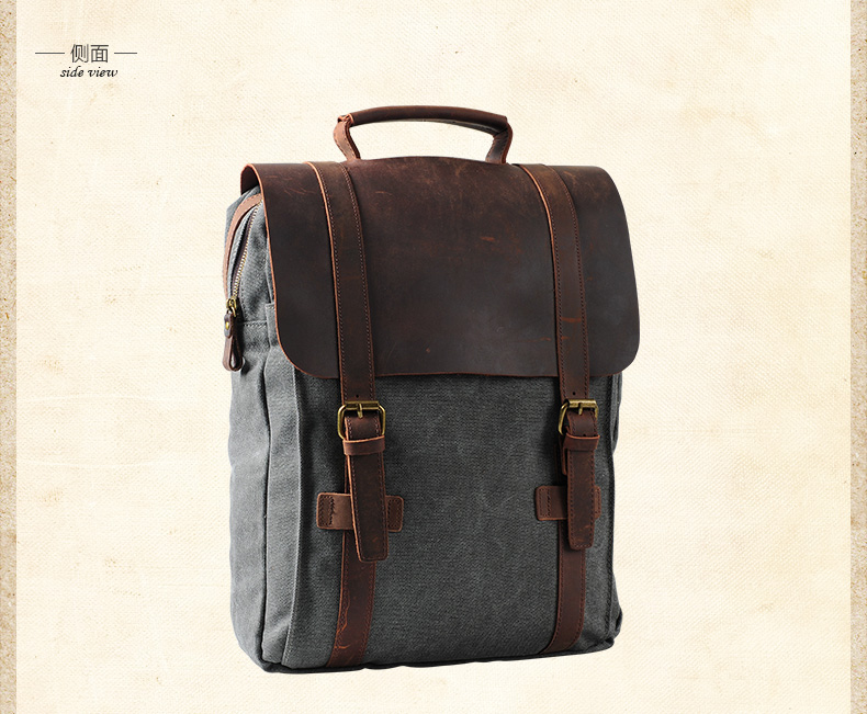 Fashion Male Backpack Leather  - Rucksack Military Style recensione e prezzo