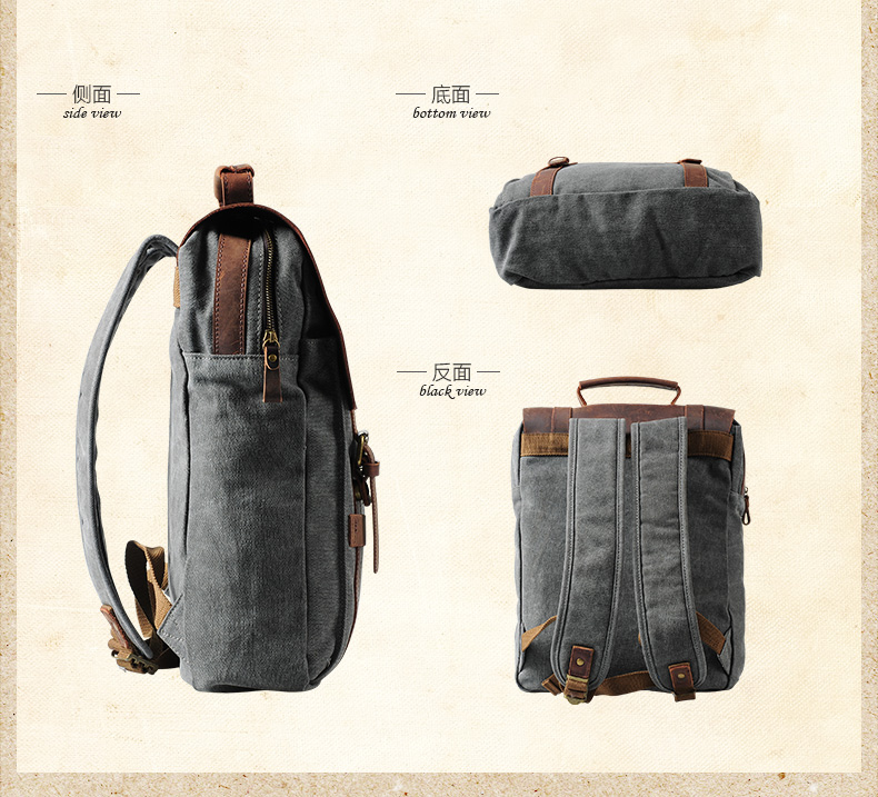 Fashion Male Backpack Leather  - Rucksack Military Style recensione e prezzo