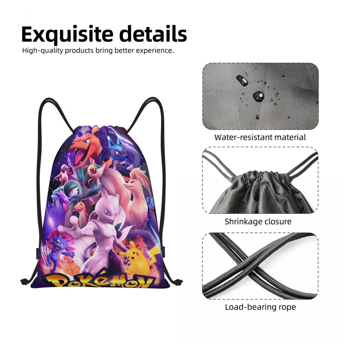 Cute Cartoon Manga Poke-Mon Ba - Drawstring Gym Bag recensione e prezzo