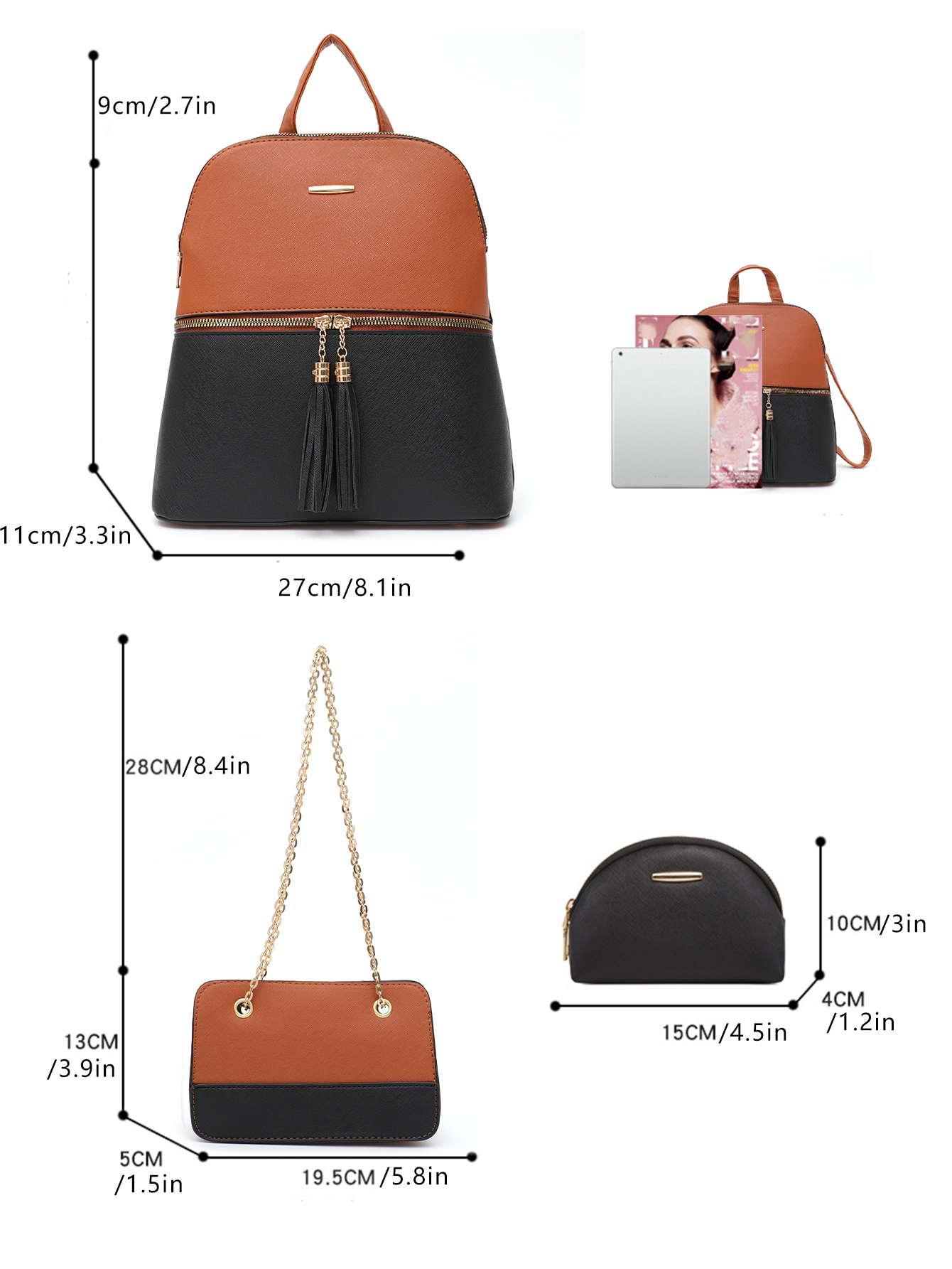 4 PCS Bags Set Women's Fashion - Mini Backpack Purse recensione e prezzo