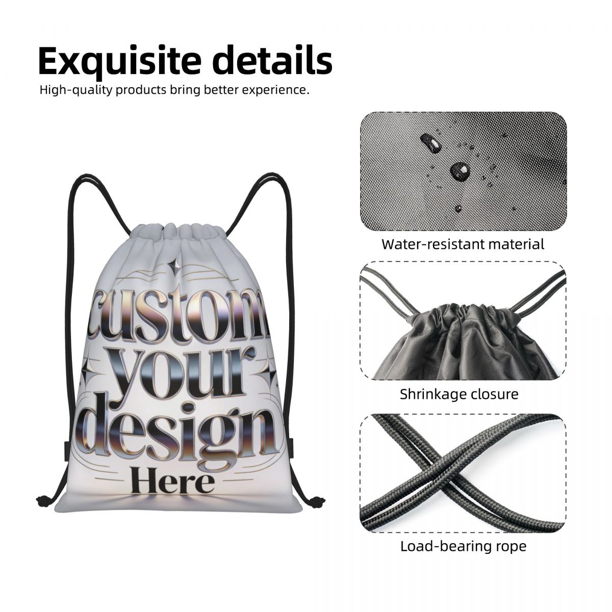 Custom Your Photo Logo Text Dr - Drawstring Gym Bag recensione e prezzo