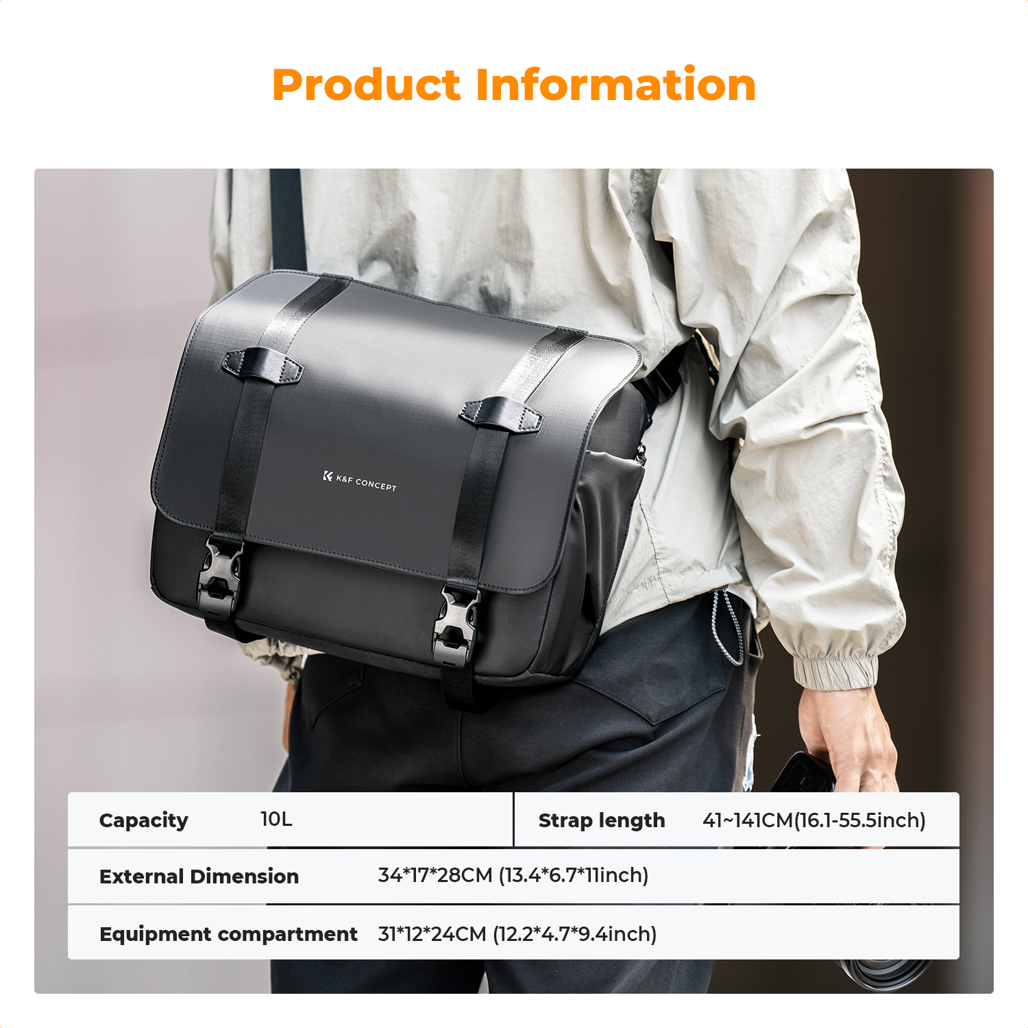 K&F CONCEPT 10L Camera Sling B - Rain Cover Backpack recensione e prezzo
