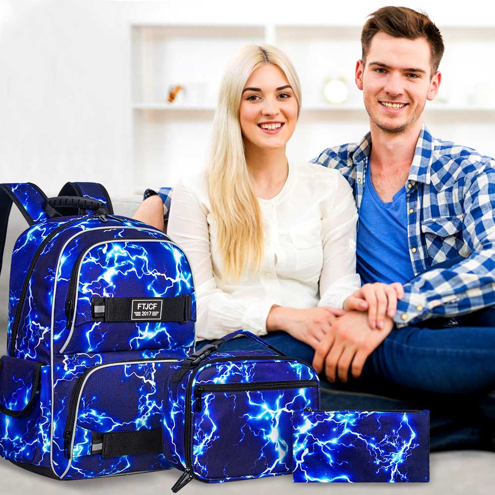 3PCS Lightning boys Backpack,  - School Backpack Teen recensione e prezzo