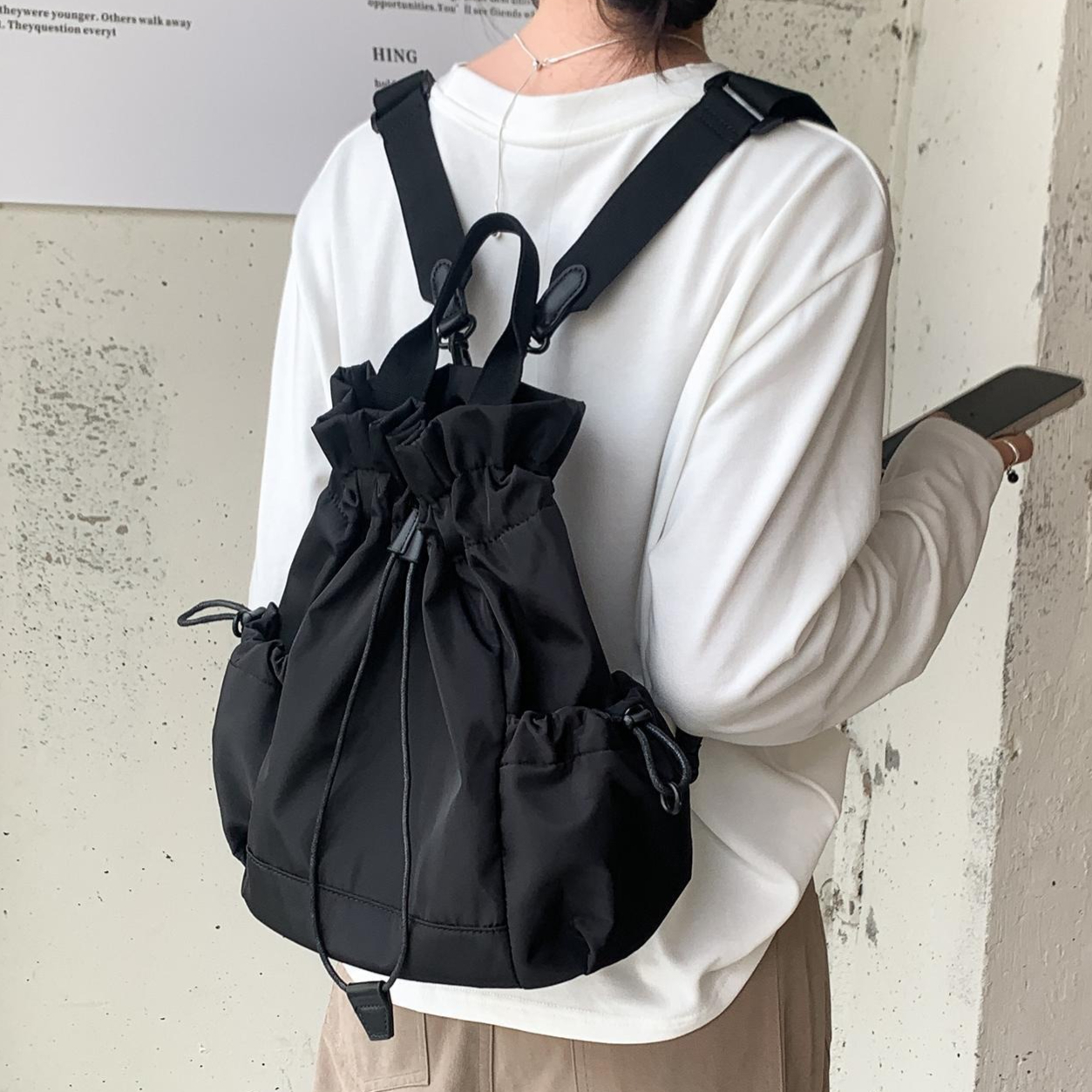 Multi-function Drawstring Buck - Canvas Backpack Casual recensione e prezzo