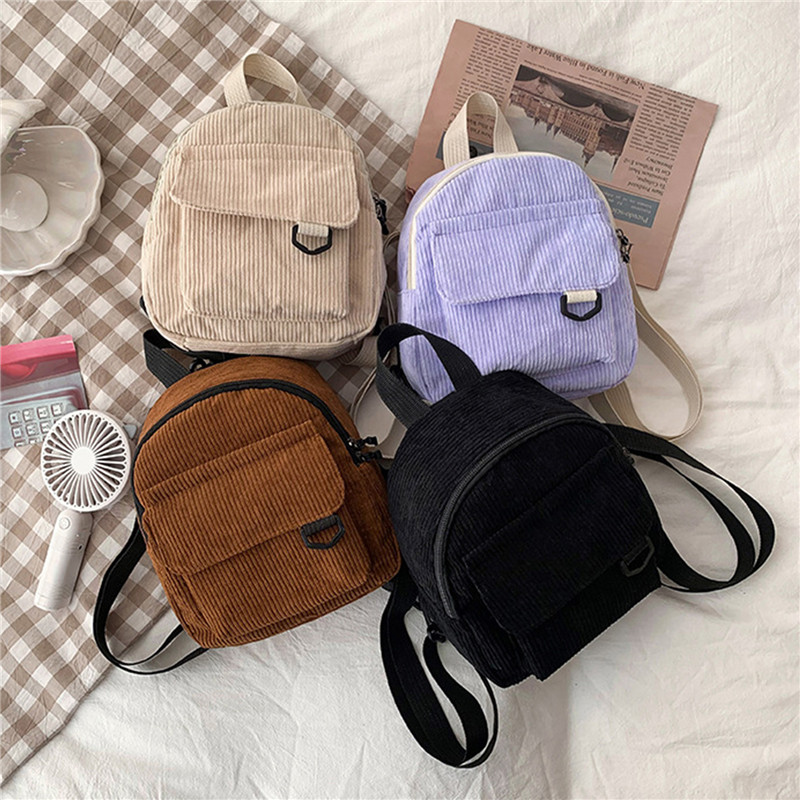 Solid Color Mini Backpack Cord - Fashion Backpack Women recensione e prezzo