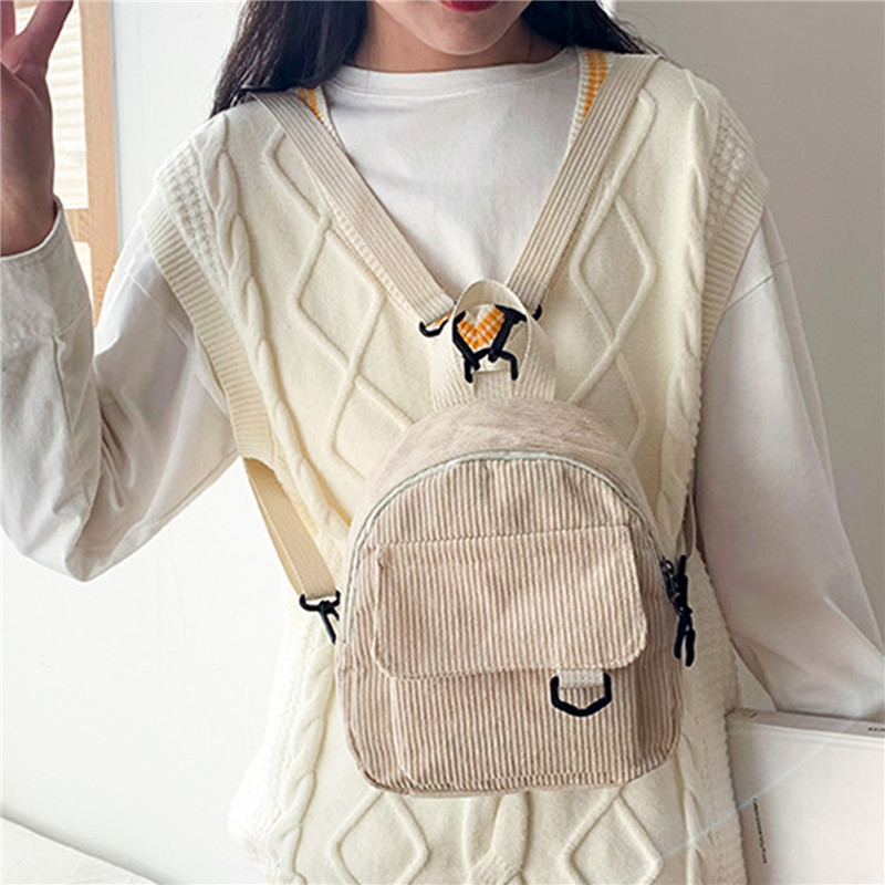 Solid Color Mini Backpack Cord - Fashion Backpack Women recensione e prezzo
