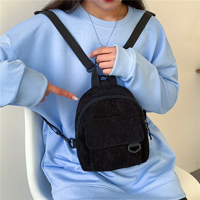 Solid Color Mini Backpack Cord - Fashion Backpack Women recensione e prezzo