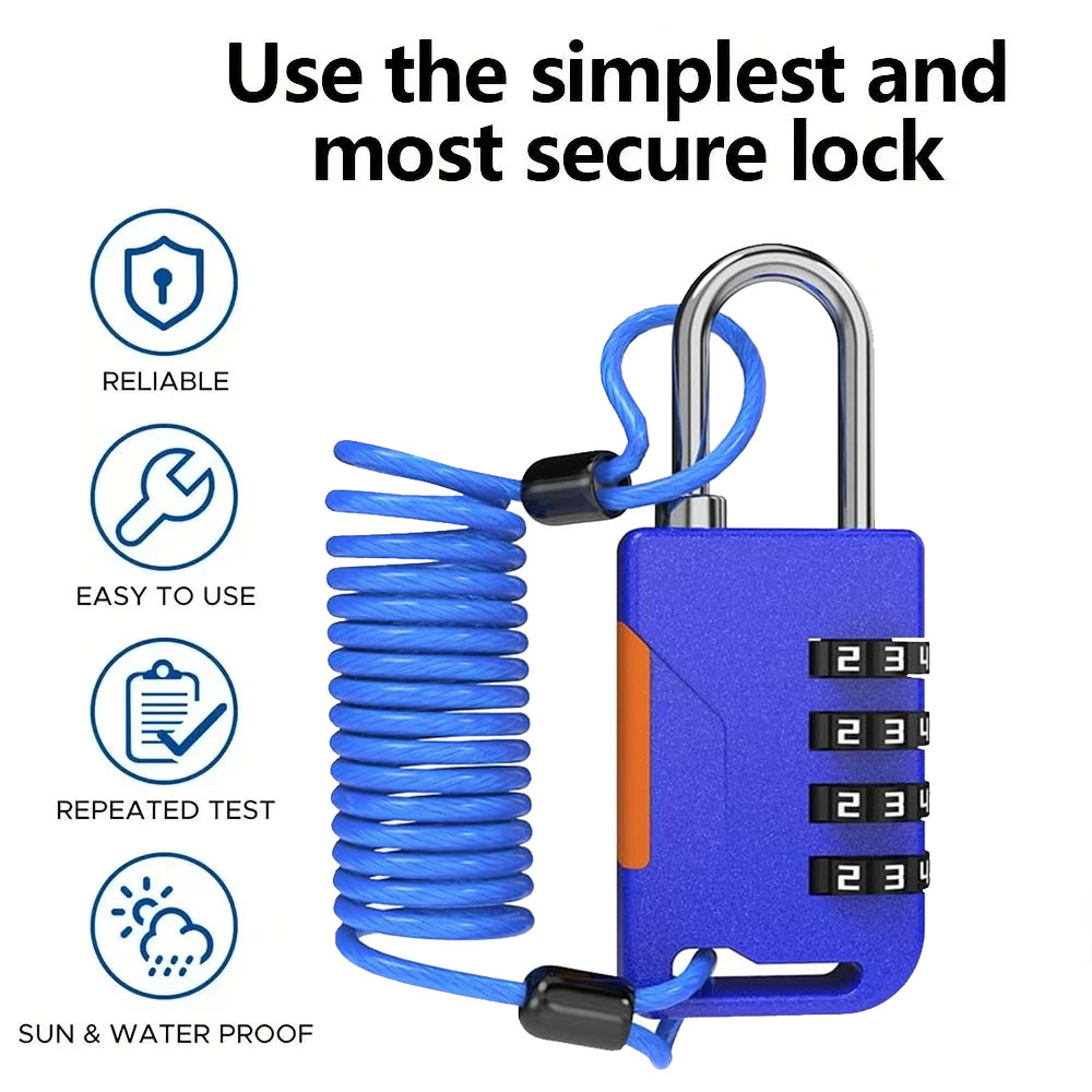 4 Digit Combination Padlock wi - Travel Backpack Anti Theft recensione e prezzo