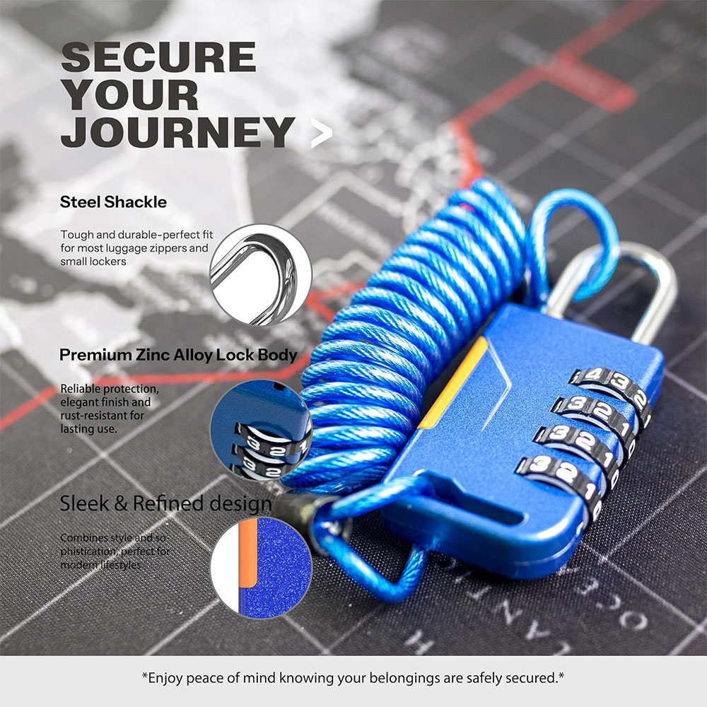 4 Digit Combination Padlock wi - Travel Backpack Anti Theft recensione e prezzo