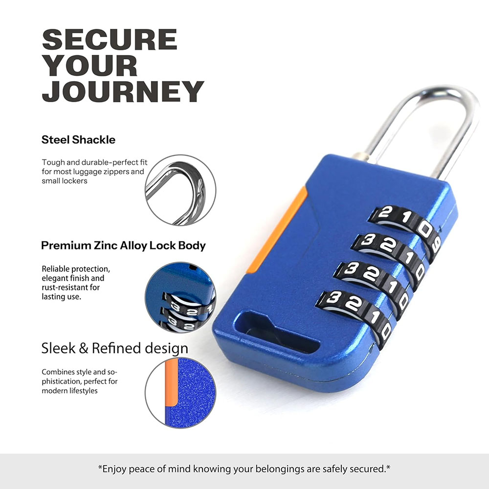 4 Digit Combination Padlock wi - Travel Backpack Anti Theft recensione e prezzo